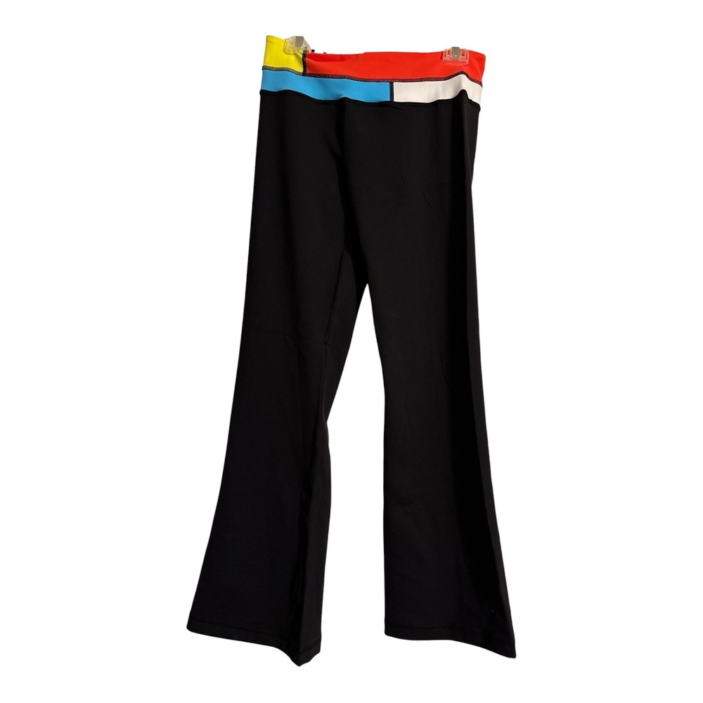 Lululemon Groove Pant Slim Regular Black Colorblock Waistband 8 Flare Leg NWT